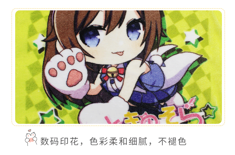 毛巾工廠定制棉質動漫人物數碼印花方巾.gif